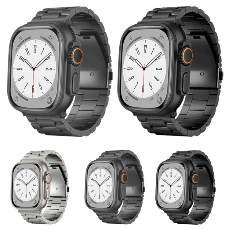 For Apple Watch Series 8 41mm 3-Bead Flat Buckle Titanium Alloy Watch Band(Silver) - free shipping - PMC TechLife - Order now!
