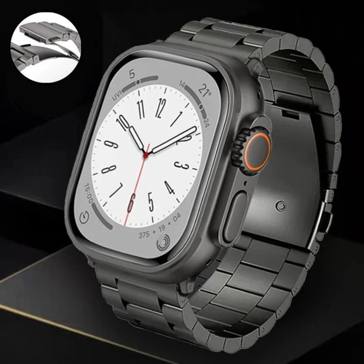 For Apple Watch Series 9 45mm 3-Bead Flat Buckle Titanium Alloy Watch Band(Silver) - free shipping - PMC TechLife - Order now!