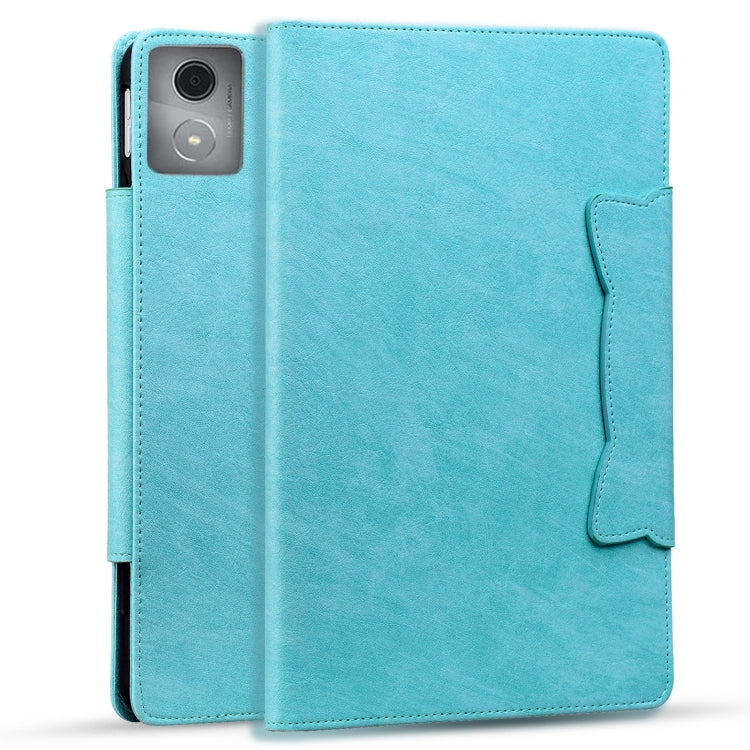For Lenovo Tab K11 Plus / M11 Plus  Cat Buckle Leather Tablet Case(Sky Blue) - Lenovo by PMC TechLife | Online Shopping South Africa | PMC TechLife | Buy Now Pay Later Mobicred