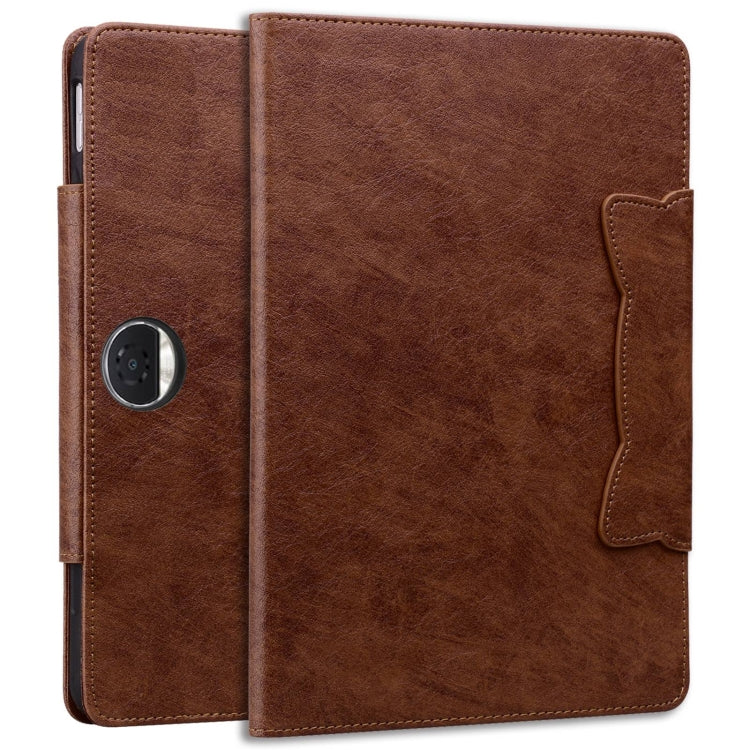 For Honor Pad 9 Cat Buckle Leather Tablet Case(Brown) - Honor by PMC TechLife | Online Shopping South Africa | PMC TechLife | Buy Now Pay Later Mobicred
