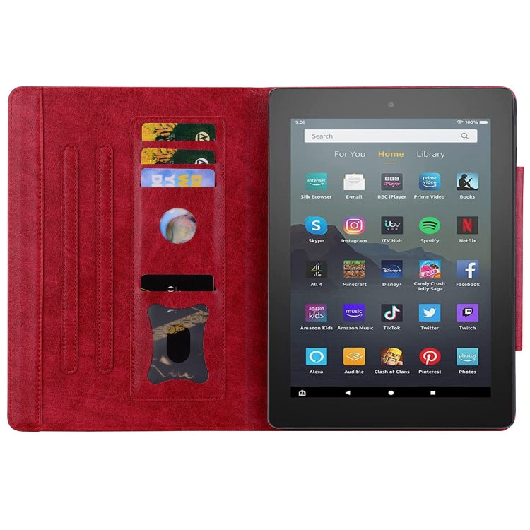 For Amazon Kindle Fire HD 10 2023 / 2021 Cat Buckle Leather Smart Tablet Case(Red) - Amazon by PMC TechLife | Online Shopping South Africa | PMC TechLife | Buy Now Pay Later Mobicred