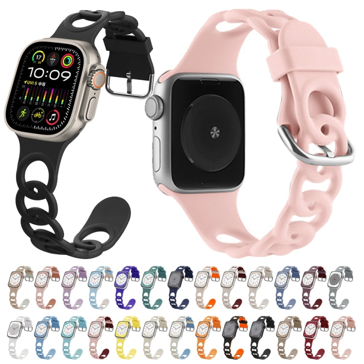 For Apple Watch SE 44mm Donut Hollow Silicone Watch Band(Light Yellow) - free shipping - PMc TechLife - Order now!