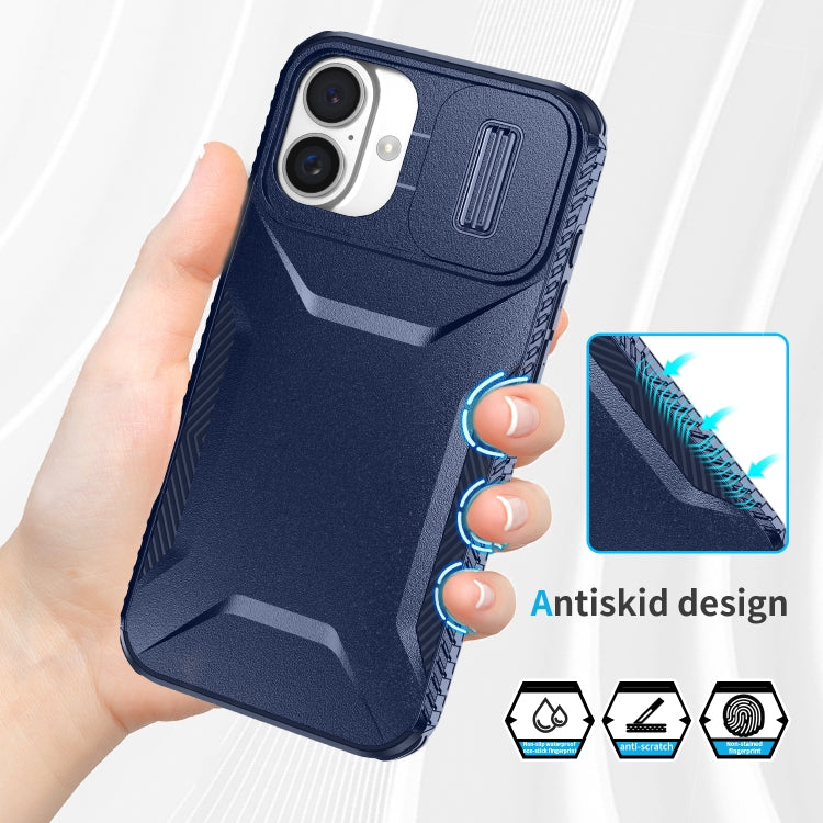 For iPhone 16 Plus Sliding Camshield Phone Case(Blue) - iPhone 16 Plus Cases by PMC Jewellery | Online Shopping South Africa | PMC Jewellery | Buy Now Pay Later Mobicred