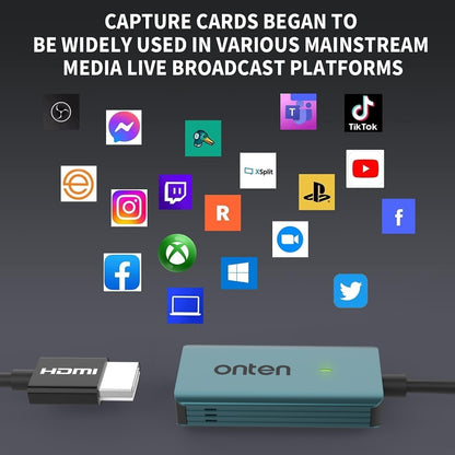 Onten US331 USB Video Capture Card, Length:1.3m(Green) - Video Capture Solutions by Onten | Online Shopping South Africa | PMC Jewellery | Buy Now Pay Later Mobicred