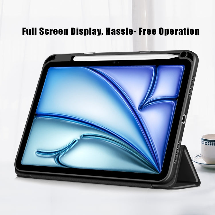 For iPad Air 11 2024 / Pro 11 2022 Acrylic 3-Fold Smart Leather Tablet Case(Black) - iPad Air 11 2024 Cases by PMC TechLife | Online Shopping South Africa | PMC TechLife | Buy Now Pay Later Mobicred