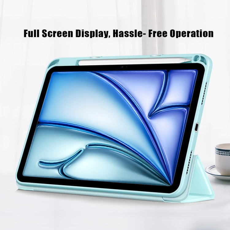 For iPad Air 11 2024 / Pro 11 2022 Acrylic 3-Fold Smart Leather Tablet Case(Sky Blue) - iPad Air 11 2025 / 2024 Cases by PMC TechLife | Online Shopping South Africa | PMC TechLife | Buy Now Pay Later Mobicred