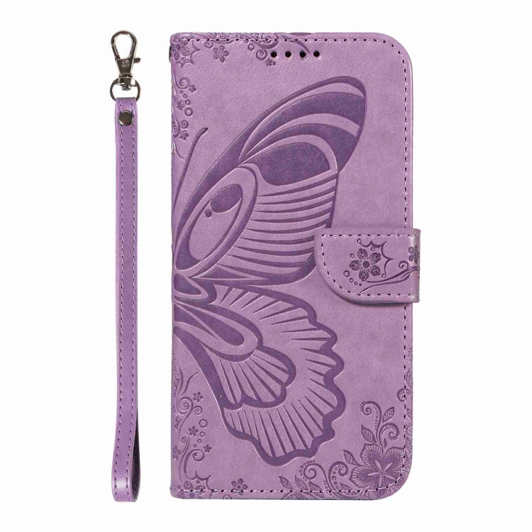 For iPhone 16 Swallowtail Butterfly Embossed Leather Phone Case(Purple) - iPhone 16 Cases by PMC Jewellery | Online Shopping South Africa | PMC Jewellery | Buy Now Pay Later Mobicred