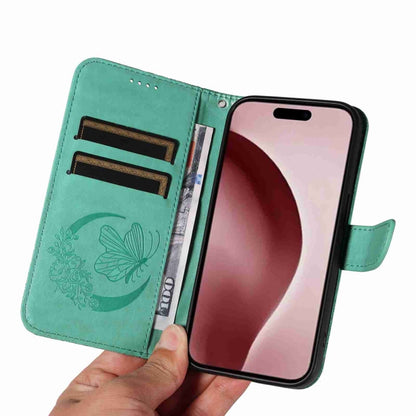 For iPhone 16 Pro Swallowtail Butterfly Embossed Leather Phone Case(Green) - iPhone 16 Pro Cases by PMC Jewellery | Online Shopping South Africa | PMC Jewellery | Buy Now Pay Later Mobicred