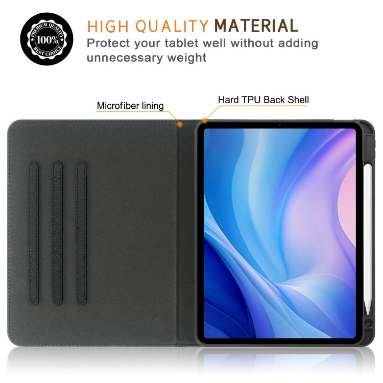 For iPad Air 11 2024 / Pro 11 2022 Front Stand Smart TPU Leather Tablet Case(Black) - iPad Air 11 2024 Cases by PMC Jewellery | Online Shopping South Africa | PMC Jewellery | Buy Now Pay Later Mobicred