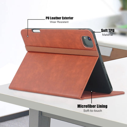 For iPad Air 11 2024 / Pro 11 2022 Front Stand Smart TPU Leather Tablet Case(Brown) - iPad Air 11 2024 Cases by PMC Jewellery | Online Shopping South Africa | PMC Jewellery | Buy Now Pay Later Mobicred
