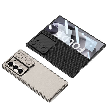 For Samsung Galaxy Z Fold6 GKK Integrated Ultra-thin Sliding Window Leather Phone Case(Silver) - Galaxy Z Fold6 5G Cases by GKK | Online Shopping South Africa | PMC Jewellery | Buy Now Pay Later Mobicred