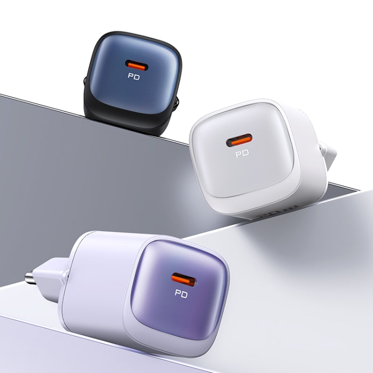 USAMS CC248 20W USB-C / Type-C GaN Fast Charger, EU Plug(White) - USB Charger by USAMS | Online Shopping South Africa | PMC TechLife | Buy Now Pay Later Mobicred