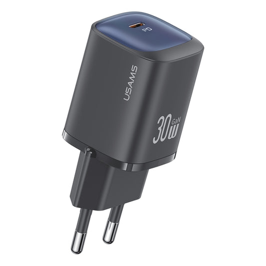 USAMS CC251 30W USB-C / Type-C GaN Fast Charger, EU Plug(Black) - USB Charger by USAMS | Online Shopping South Africa | PMC Jewellery | Buy Now Pay Later Mobicred