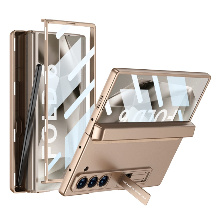 For Samsung Galaxy Z Fold6 GKK Integrated Magnetic Full Coverage Flip Phone Case with Pen Box, Not Included Pen(Gold) - Galaxy Z Fold6 5G Cases by GKK | Online Shopping South Africa | PMC Jewellery | Buy Now Pay Later Mobicred