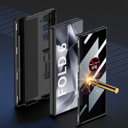 For Samsung Galaxy Z Fold6 GKK Integrated Anti Peep Full Coverage Magnetic Fold Phone Case with Pen Box, Not Included Pen(Silver) - Galaxy Z Fold6 5G Cases by GKK | Online Shopping South Africa | PMC Jewellery | Buy Now Pay Later Mobicred