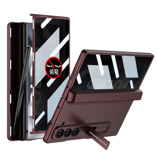 For Samsung Galaxy Z Fold6 GKK Integrated Anti Peep Full Coverage Magnetic Fold Phone Case with Pen Box, Not Included Pen(Wine Red) - Galaxy Z Fold6 5G Cases by GKK | Online Shopping South Africa | PMC Jewellery | Buy Now Pay Later Mobicred