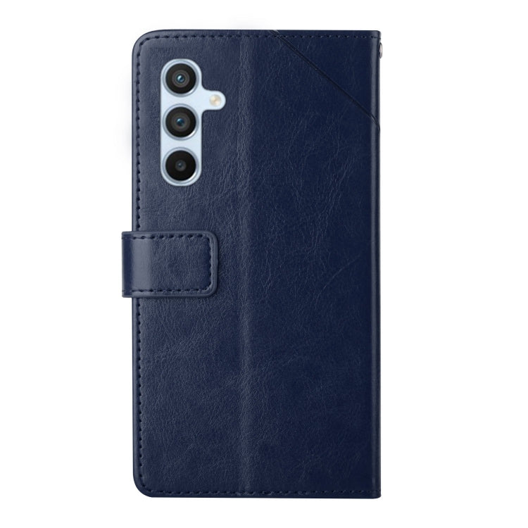 For Samsung Galaxy S25+ 5G Y-shaped Pattern Flip Leather Phone Case(Blue) - Galaxy S25+ 5G Cases by PMC Jewellery | Online Shopping South Africa | PMC Jewellery | Buy Now Pay Later Mobicred