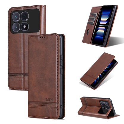 For Redmi K70 Ultra AZNS Magnetic Calf Texture Flip Leather Phone Case(Dark Brown) - Xiaomi Cases by AZNS | Online Shopping South Africa | PMC Jewellery | Buy Now Pay Later Mobicred