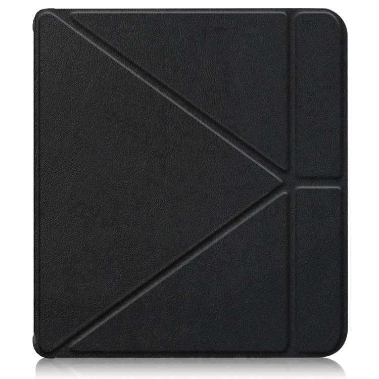 For Kobo Libra Colour 2024 Solid Color Deformation TPU Leather Smart Tablet Case(Black) - Others by PMC Jewellery | Online Shopping South Africa | PMC Jewellery | Buy Now Pay Later Mobicred