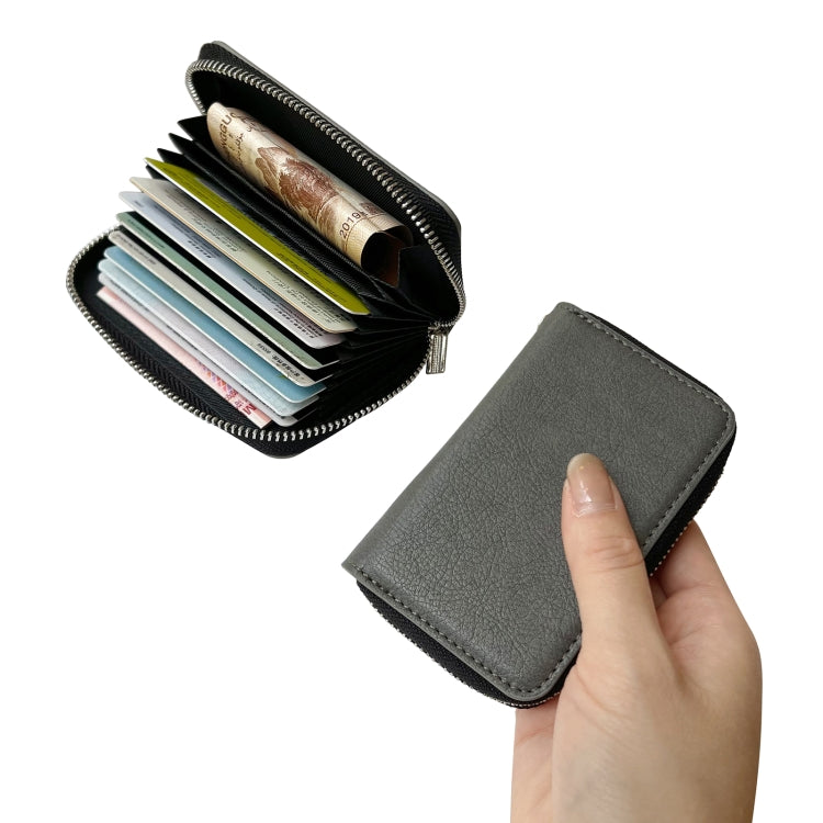 For Google Pixel 8a Solid Color Zipper 11-Card Slots Bag Phone Case with Lanyard(Grey) - Google Cases by PMC TechLife | Online Shopping South Africa | PMC TechLife | Buy Now Pay Later Mobicred
