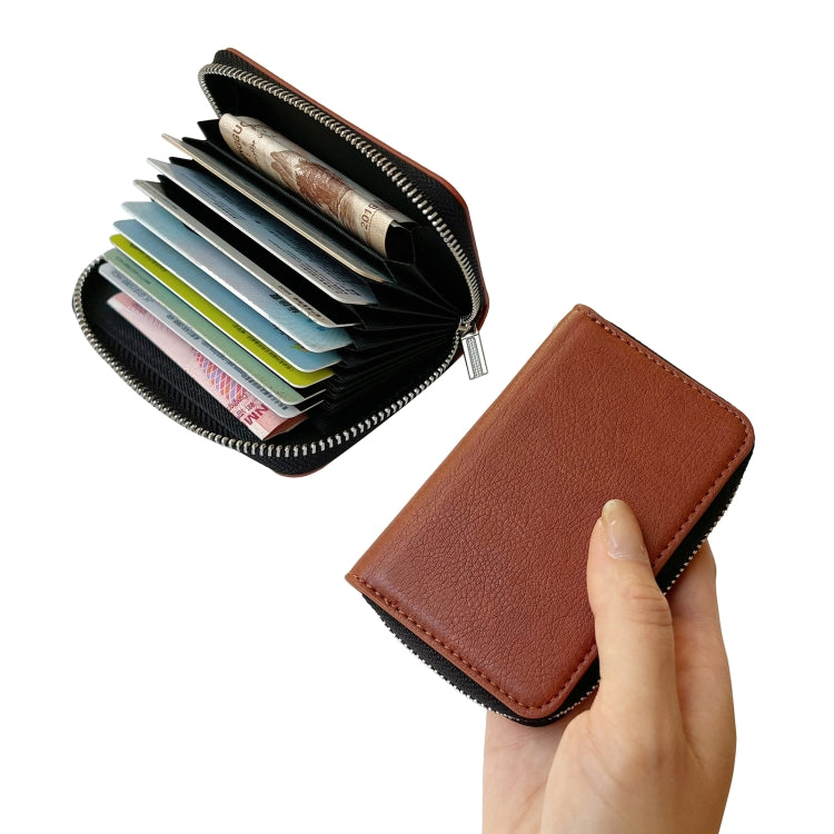 For Google Pixel 6a Solid Color Zipper 11-Card Slots Bag Phone Case with Lanyard(Brown) - Google Cases by PMC TechLife | Online Shopping South Africa | PMC TechLife | Buy Now Pay Later Mobicred