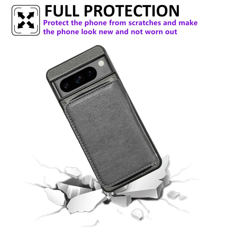 For Google Pixel 6 Solid Color Zipper 11-Card Slots Bag Phone Case with Lanyard(Grey) - Google Cases by PMC TechLife | Online Shopping South Africa | PMC TechLife | Buy Now Pay Later Mobicred