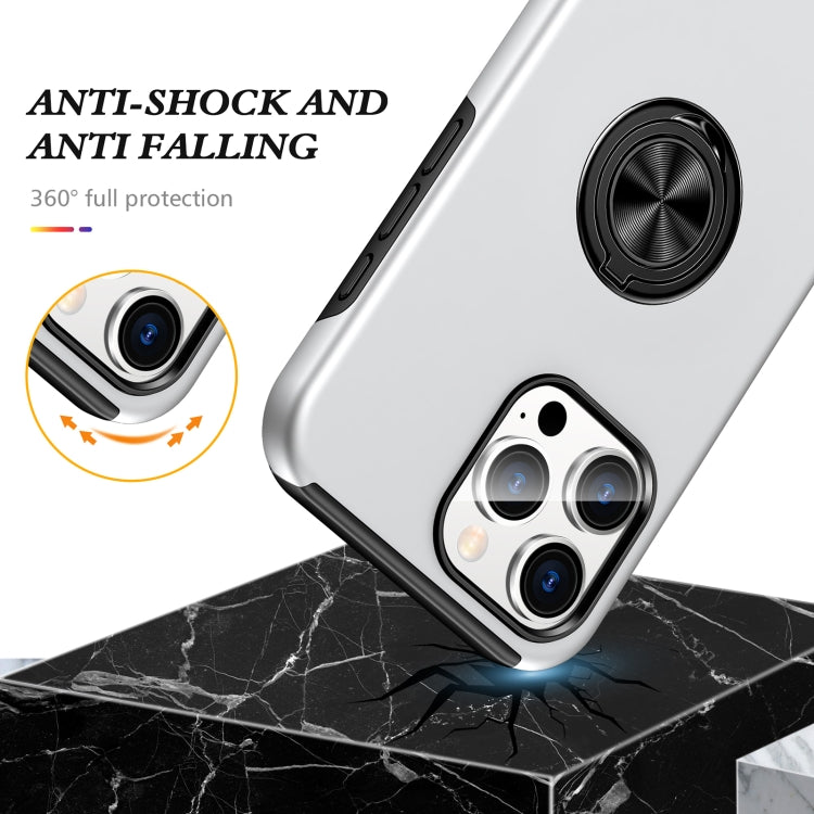 For iPhone 16 Magnetic Ring Holder Phone Case(Silver) - iPhone 16 Cases by PMC TechLife | Online Shopping South Africa | PMC TechLife | Buy Now Pay Later Mobicred