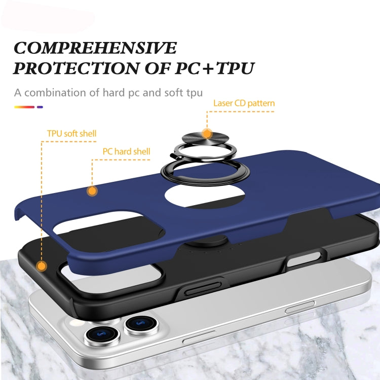 For iPhone 16 Pro Magnetic Ring Holder Phone Case(Navy Blue) - iPhone 16 Pro Cases by PMC TechLife | Online Shopping South Africa | PMC TechLife | Buy Now Pay Later Mobicred
