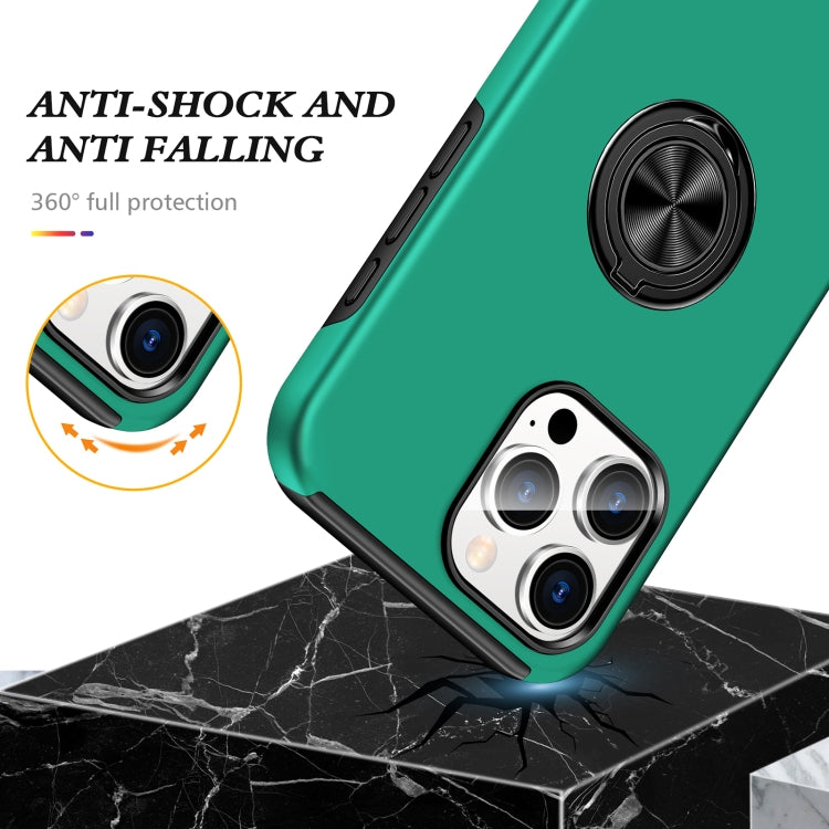 For iPhone 16 Pro Magnetic Ring Holder Phone Case(Dark Green) - iPhone 16 Pro Cases by PMC Jewellery | Online Shopping South Africa | PMC Jewellery | Buy Now Pay Later Mobicred