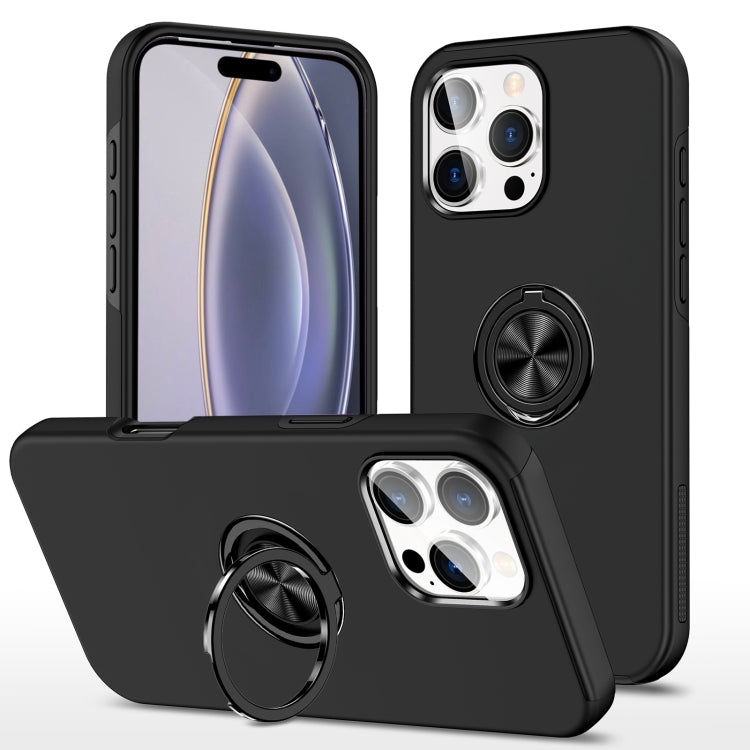 For iPhone 16 Pro Max Magnetic Ring Holder Phone Case(Black) - iPhone 16 Pro Max Cases by PMC Jewellery | Online Shopping South Africa | PMC Jewellery | Buy Now Pay Later Mobicred