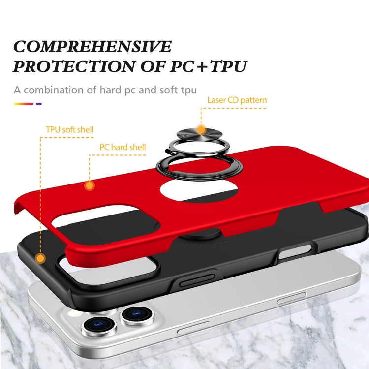 For iPhone 16 Pro Max Magnetic Ring Holder Phone Case(Red) - iPhone 16 Pro Max Cases by PMC TechLife | Online Shopping South Africa | PMC TechLife | Buy Now Pay Later Mobicred