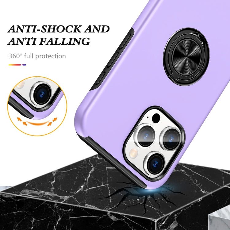 For iPhone 16 Pro Max Magnetic Ring Holder Phone Case(Purple) - iPhone 16 Pro Max Cases by PMC TechLife | Online Shopping South Africa | PMC TechLife | Buy Now Pay Later Mobicred