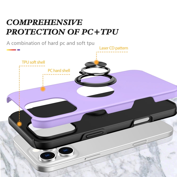 For iPhone 16 Pro Max Magnetic Ring Holder Phone Case(Purple) - iPhone 16 Pro Max Cases by PMC TechLife | Online Shopping South Africa | PMC TechLife | Buy Now Pay Later Mobicred