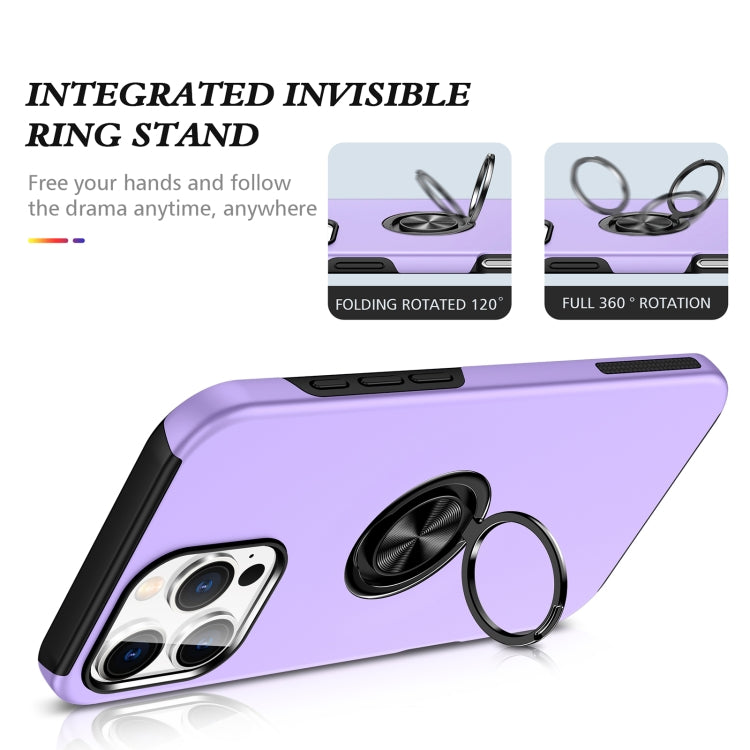 For iPhone 16 Pro Max Magnetic Ring Holder Phone Case(Purple) - iPhone 16 Pro Max Cases by PMC TechLife | Online Shopping South Africa | PMC TechLife | Buy Now Pay Later Mobicred