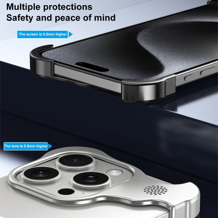 For iPhone 16 Plus Aromatherapy Alloy Frameless Phone Case(Blue) - free shipping - PMC Jewellery - Order now!