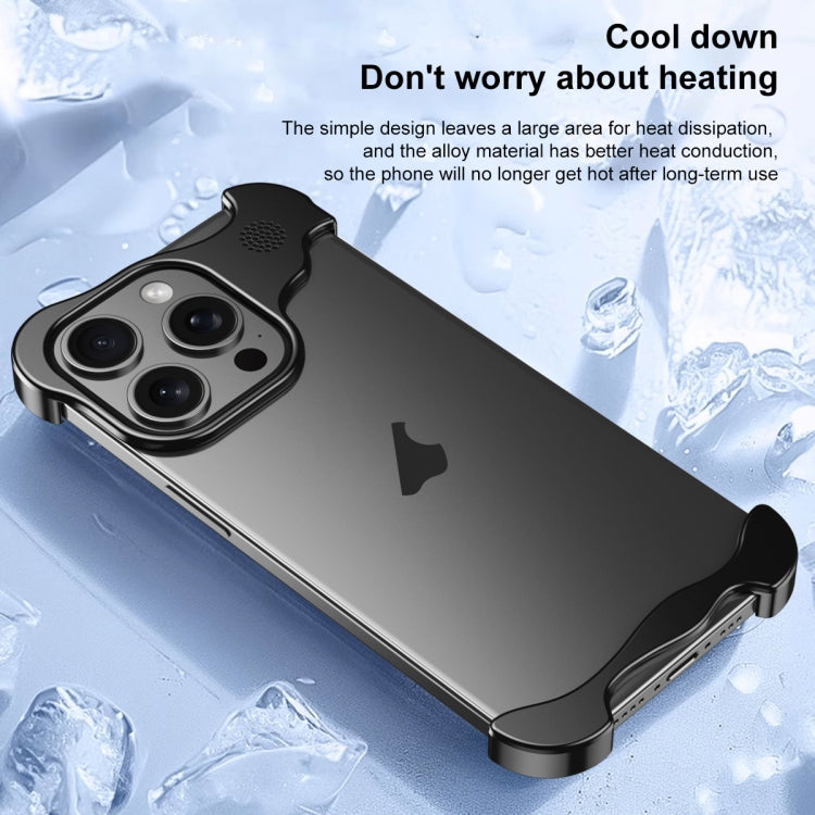 For iPhone 16 Plus Aromatherapy Alloy Frameless Phone Case(Silver) - free shipping - PMC Jewellery - Order now!