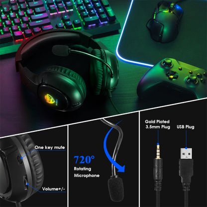 SoulBytes S20 RGB Light Gaming Headset with Mic(Black) - Multimedia Headset by Soulbytes | Online Shopping South Africa | PMC Jewellery | Buy Now Pay Later Mobicred