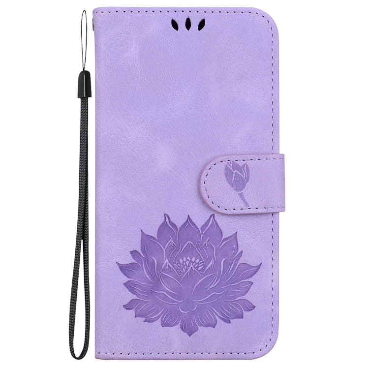 For iPhone SE 2024 Lotus Embossed Leather Phone Case(Purple) - More iPhone Cases by PMC Jewellery | Online Shopping South Africa | PMC Jewellery | Buy Now Pay Later Mobicred