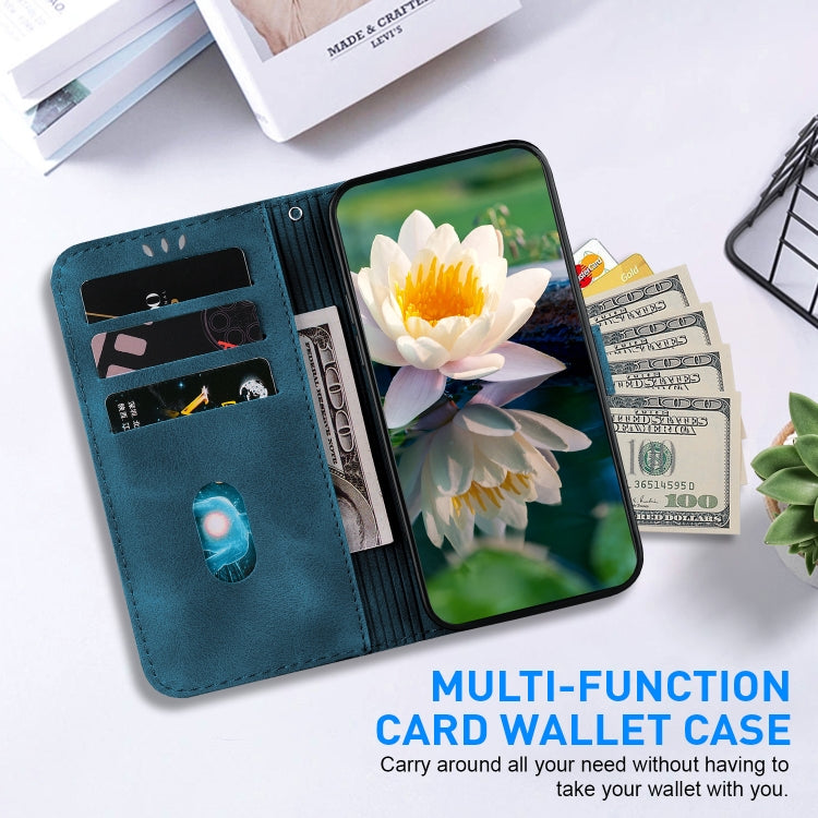 For iPhone 16 Lotus Embossed Leather Phone Case(Dark Blue) - free shipping - PMC TechLife - Order now!