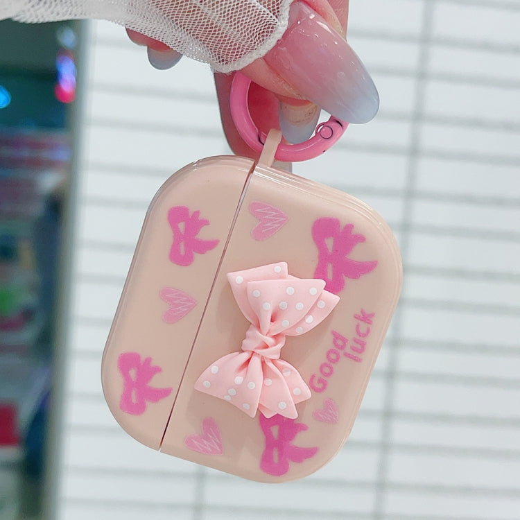 For AirPods 2 / 1 3D Dot Bowknot Bluetooth Earphone Protective Case(Pink) - free shipping - PMC Jewellery - Order now!