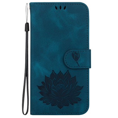 For Google Pixel 9 Lotus Embossed Leather Phone Case(Dark Blue) - Google Cases by PMC Jewellery | Online Shopping South Africa | PMC Jewellery | Buy Now Pay Later Mobicred