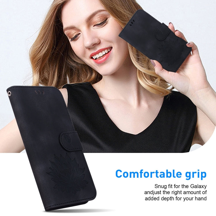 For Google Pixel 9 Lotus Embossed Leather Phone Case(Black) - Google Cases by PMC TechLife | Online Shopping South Africa | PMC TechLife | Buy Now Pay Later Mobicred