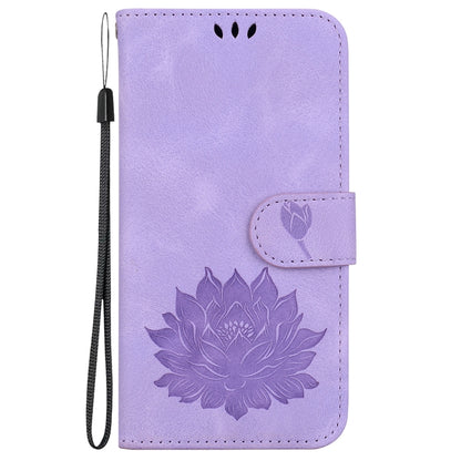 For Honor Magic6 Pro Lotus Embossed Leather Phone Case(Purple) - Honor Cases by PMC Jewellery | Online Shopping South Africa | PMC Jewellery | Buy Now Pay Later Mobicred