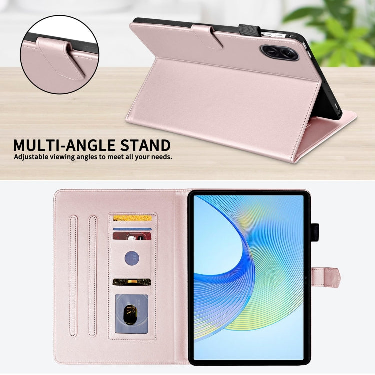 For Honor Pad X9 / X8 Pro Rhombus Lattice Leather Tablet Case(Rose Gold) - Honor by PMC TechLife | Online Shopping South Africa | PMC TechLife | Buy Now Pay Later Mobicred