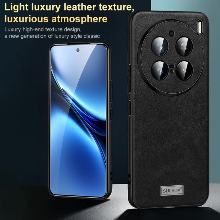 For vivo X100s Pro / X100 Pro SULADA Shockproof TPU + Handmade Leather Phone Case(Green) - vivo Cases by SULADA | Online Shopping South Africa | PMC Jewellery | Buy Now Pay Later Mobicred