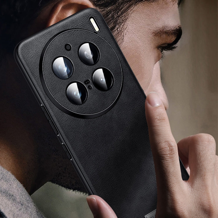 For vivo X100 Ultra SULADA Shockproof TPU + Handmade Leather Phone Case(Red) - vivo Cases by SULADA | Online Shopping South Africa | PMC Jewellery | Buy Now Pay Later Mobicred