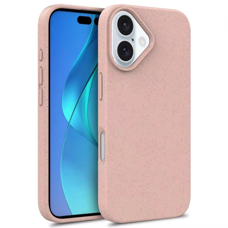 For iPhone 16 Plus Wheat Straw TPU Phone Case(Pink) - iPhone 16 Plus Cases by PMC TechLife | Online Shopping South Africa | PMC TechLife | Buy Now Pay Later Mobicred