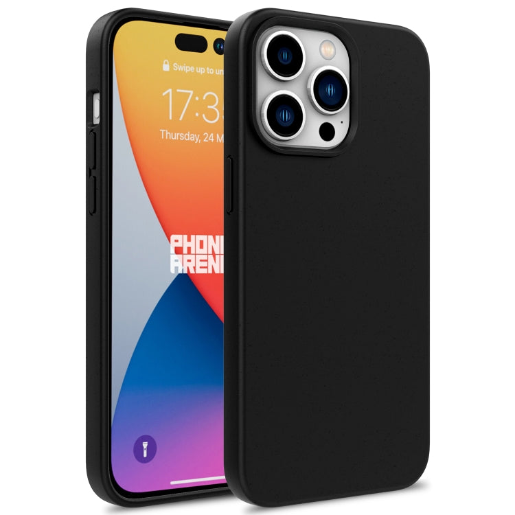 For iPhone 16 Pro Max Wheat Straw TPU Phone Case(Black) - iPhone 16 Pro Max Cases by PMC TechLife | Online Shopping South Africa | PMC TechLife | Buy Now Pay Later Mobicred