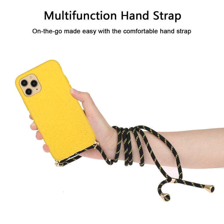 For iPhone 16 Wheat Straw Material + TPU Phone Case with Lanyard(Yellow) - free shipping - PMC TechLife - Order now!