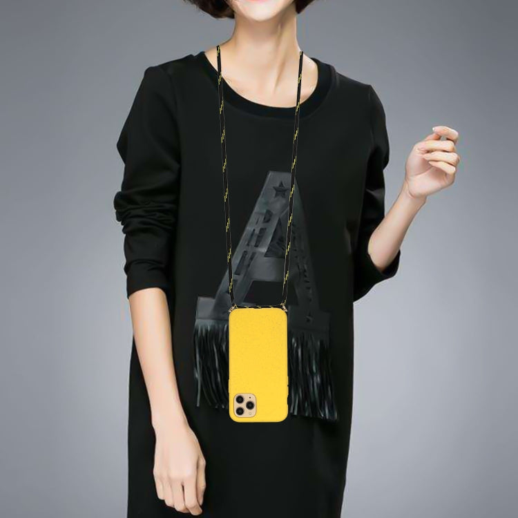 For iPhone 16 Wheat Straw Material + TPU Phone Case with Lanyard(Yellow) - free shipping - PMC TechLife - Order now!